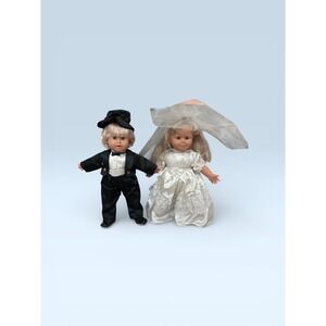 Vintage Tender Images Wedding Doll Set Bride and Groom Blonde Hair Sleep Eyes